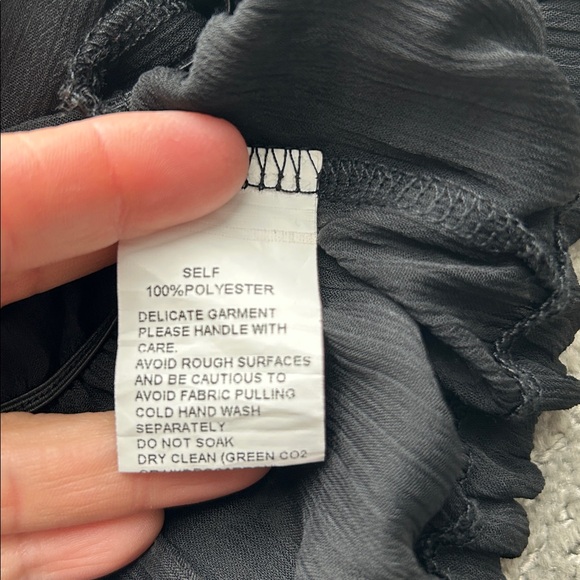 SNDYS Black Sheer Blouse Women’s Bali Top in Black Long Sleeve size 2 - Picture 10 of 12